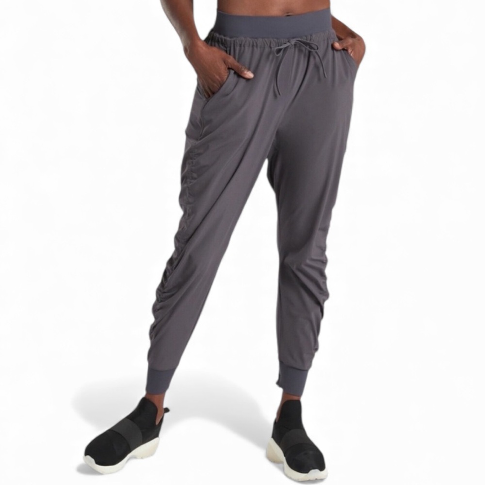 ATHLETA Attitude Ruched Jogger Pants Lightweight Athleisure Active Travel Size 0